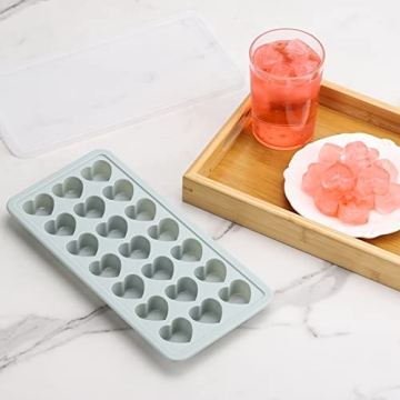 Heart Shaped Ice Cube Trays with Lid for Fun Drinks