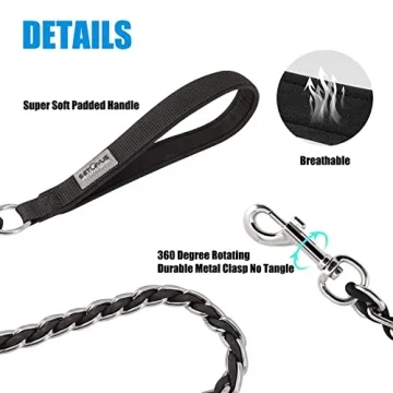 Durable Chew Proof Metal Chain Dog Leash for Pets