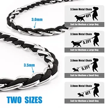 Durable Chew Proof Metal Chain Dog Leash for Pets