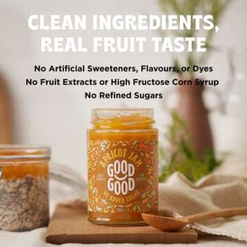 GOOD GOOD No Added Sugar Apricot Jam - Keto Friendly Jelly - Low Carb, Low-Calorie and Vegan - Diabetic Friendly - 12oz / 330g (Pack of 1)