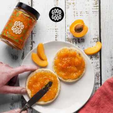 GOOD GOOD No Added Sugar Apricot Jam - Keto Friendly Jelly - Low Carb, Low-Calorie and Vegan - Diabetic Friendly - 12oz / 330g (Pack of 1)