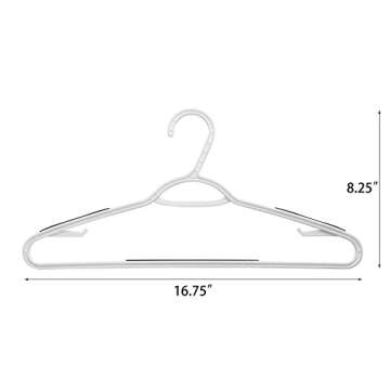 Finnhomy 50 Pack Plastic Hangers, Clothes Hangers with Non-Slip Pads, Space Saving Easy Slide Organi...