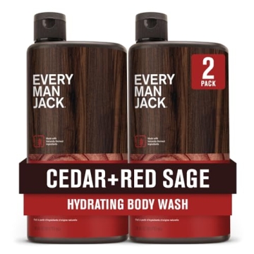 Every Man Jack Nourishing Cedar + Red Sage Mens Body Wash for All Skin Types - Naturally Derived Ing...