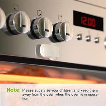 SAFELON 1 Pcs Baby Safety Oven Door Lock, Double Button Oven Lock for Kitchen Safety (White)