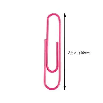 Jumbo Paper Clips, 2 Inch Large Paper Clip, 100 pcs Paperclips (Jumbo, Pink)