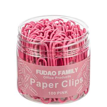 Jumbo Paper Clips, 2 Inch Large Paper Clip, 100 pcs Paperclips (Jumbo, Pink)