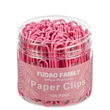 Jumbo Paper Clips, 2 Inch Large Paper Clip, 100 pcs Paperclips (Jumbo, Pink)
