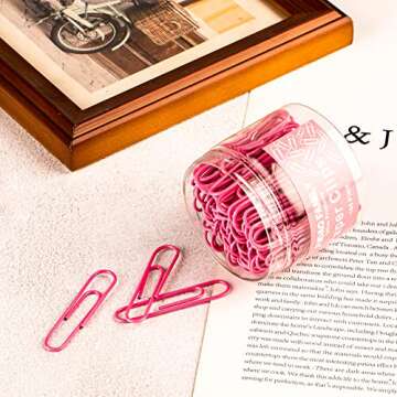 Jumbo Paper Clips, 2 Inch Large Paper Clip, 100 pcs Paperclips (Jumbo, Pink)