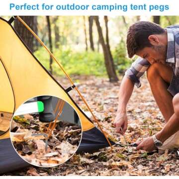 Oligei 23 Pack Tent Stakes, Stakes for Outdoor Decorations, Tent Stakes Heavy Duty, Metal Stakes, Tent Garden Stakes for Gardening & Canopies, Outdoor Christmas Decorations