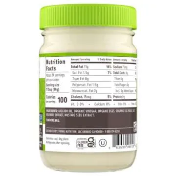Primal Kitchen Mayo made with Avocado Oil, Whole30 Approved, Certified Paleo, and Keto Certified, 12...