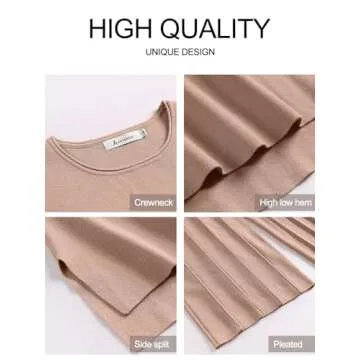ANRABESS Women 2 Piece Outfits Casual Summer Sleeveless Tops Knit Pants Sweater Lounge Matching Sets 2025 Trendy Clothes Khaki Medium