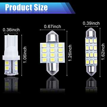 YOGEIER Car Led Bulb, Led Combination Set of 24 Sets, Used for Car Interior/Indoor Map Dome/ Trunk /...