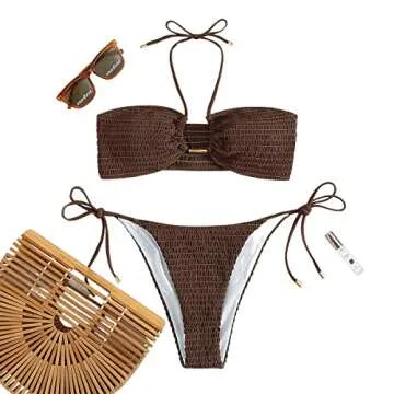 Stylish SweatyRocks 2 Piece Halter Bikini for Comfort