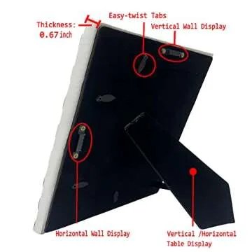 FJXMFRAME 5x7 Black and White Picture Frame Checkered Picture Frame for Tabletop & Wall Display, Checkered Decor Unique Fun Picture Frames Resin