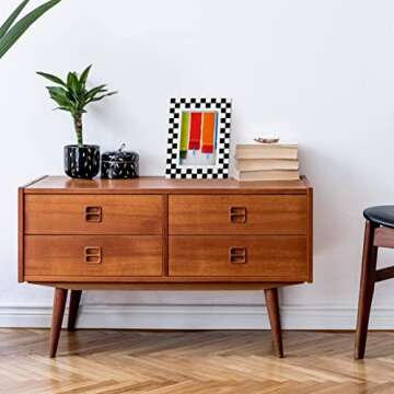 FJXMFRAME 5x7 Black and White Picture Frame Checkered Picture Frame for Tabletop & Wall Display, Checkered Decor Unique Fun Picture Frames Resin