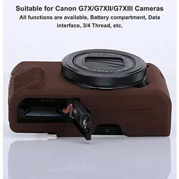 G7X Mark II Case G7X Mark III Case G7X Camera Silicone Case Ultra-Thin Lightweight Rubber Soft Silicone Case Bag Cover for Canon PowerShot G7X G7X Mark II G7X Mark III + Microfiber Cloth (Coffeee)