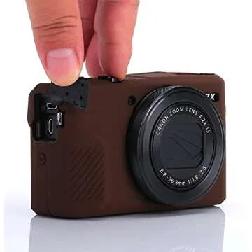 G7X Mark II Case G7X Mark III Case G7X Camera Silicone Case Ultra-Thin Lightweight Rubber Soft Silicone Case Bag Cover for Canon PowerShot G7X G7X Mark II G7X Mark III + Microfiber Cloth (Coffeee)