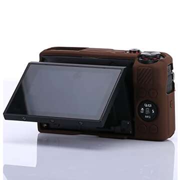 G7X Mark II Case G7X Mark III Case G7X Camera Silicone Case Ultra-Thin Lightweight Rubber Soft Silicone Case Bag Cover for Canon PowerShot G7X G7X Mark II G7X Mark III + Microfiber Cloth (Coffeee)