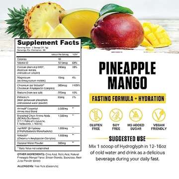 Ambrosia Hydroglyph Intraworkout Formula w/BCAA + EAA + Electrolytes Hydration Powder to Protect Lea...