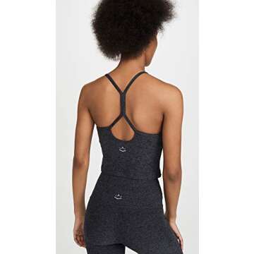 Beyond Yoga Women's Spacedye Slim Racerback Cropped Tank, Black/Charcoal, XS