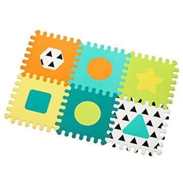 Infantino Soft Foam Puzzle Mat - with Textured Material and pop-Out Shapes to Support and Encourage Sensory Play, for Ages 0-36 Months