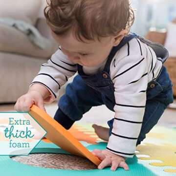 Infantino Soft Foam Puzzle Mat - with Textured Material and pop-Out Shapes to Support and Encourage Sensory Play, for Ages 0-36 Months