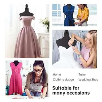 Versatile Black Female Mannequin Dress Form with Adjustable Height