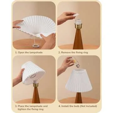 EDISHINE 13.58" Small Table Lamp - Chic Space-Saving Design