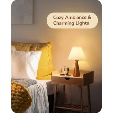 EDISHINE 13.58" Small Table Lamp - Chic Space-Saving Design