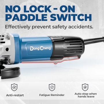 DongCheng 4-1/2" 6.7-Amp Angle Grinder Paddle Switch Tool
