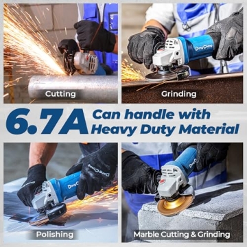 DongCheng 4-1/2" 6.7-Amp Angle Grinder Paddle Switch Tool