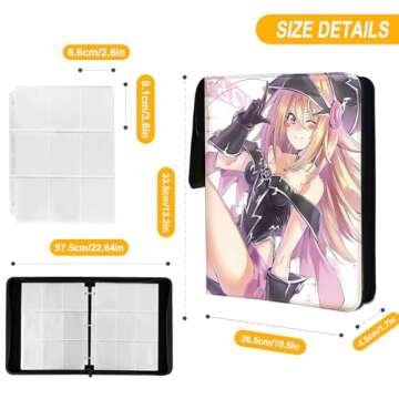 sabermaster Trading YGO Card Binder Fits 900 Cards Card Collector Album Holder,with 50 Removable Sle...