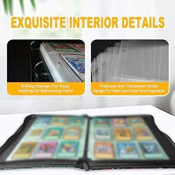 sabermaster Trading YGO Card Binder Fits 900 Cards Card Collector Album Holder,with 50 Removable Sleeves Toys Gifts for Boys Girls