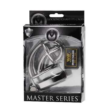 Master Series Captus Stainless Steel Locking Male Chastity Cage