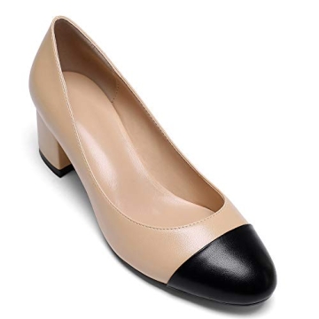 Stylish Women’s Closed Round Toe Block Heel Pumps
