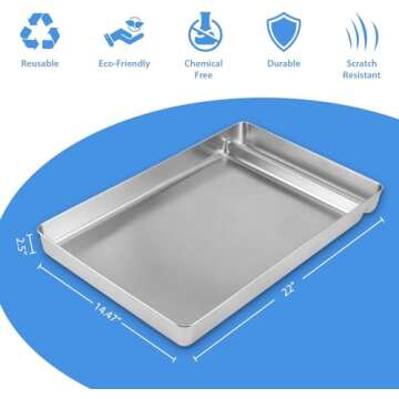 Stainless Steel Reusable Litter Tray Compatible with Petsafe Scoop-Free Self-Cleaning Cat Litter Boxes - Never Absorbs Odor, Stains, or Rusts (Stainless Steel Litter Tray)