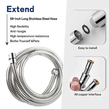 High Pressure Handheld Shower Head with 11 Settings