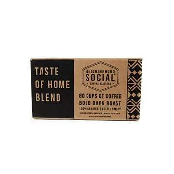 Neighborhood Social, Taste of Home Bold Dark Roast Gourmet Coffee, 80 count Single Serve Cups