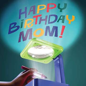 Discovery Kids Art Projector with Six Dry Erase Markers and 10 Reusable Drawing Discs, Draw on Reusable Transparent Sheets, Magnify and Project Art onto Ceilings, Walls, and More