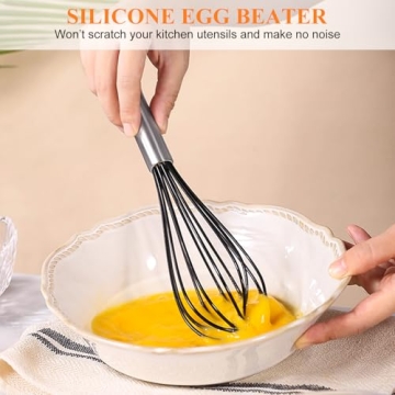NileHome Stainless Steel Silicone Whisk Set - 3 Pack 8" 10" 12"