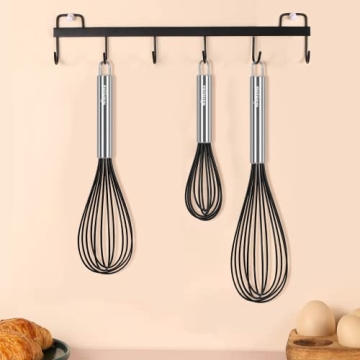 NileHome Stainless Steel Silicone Whisk Set - 3 Pack 8" 10" 12"