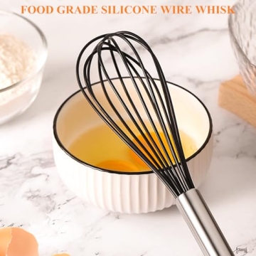 NileHome Stainless Steel Silicone Whisk Set - 3 Pack 8" 10" 12"