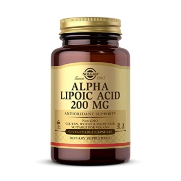Solgar Alpha Lipoic Acid 200 mg 50 Vegetable Capsules - Universal Antioxidant Support