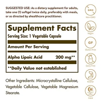 Solgar Alpha Lipoic Acid 200 mg - Antioxidant Health Supplement