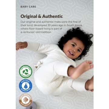 Baby Care Play Mat (Large, Hygge - Bloom & Entry) 82'' x 55'' Original One-Piece Reversible Rollable...