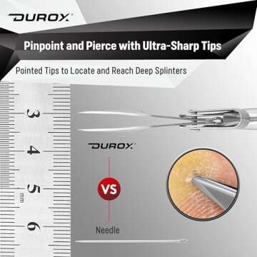 DUROX Splinter Remover - Pointy Tweezers for Cactus, Wood & Metal Splinter Removal