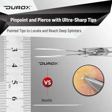 DUROX Splinter Remover - Pointy Tweezers for Cactus, Wood & Metal Splinter Removal