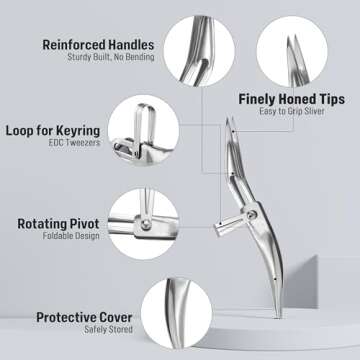 DUROX Splinter Remover - Pointy Tweezers for Cactus, Wood & Metal Splinter Removal