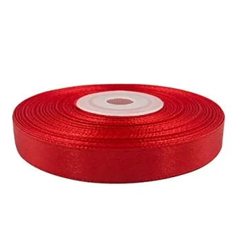 Solid Color Double Faced Red Satin Ribbon for Crafts