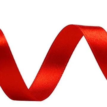 Solid Color Double Faced Red Satin Ribbon for Crafts